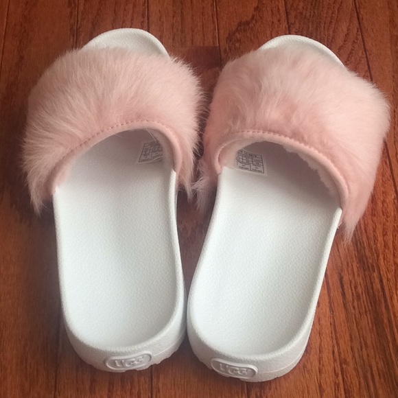 🆕 Authentic UGG fluffy slides light pink- size 8 - Picture 3 of 8